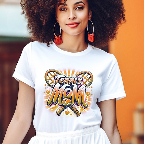 Tennis Mom airbrushed spirit wear t-shirts.
