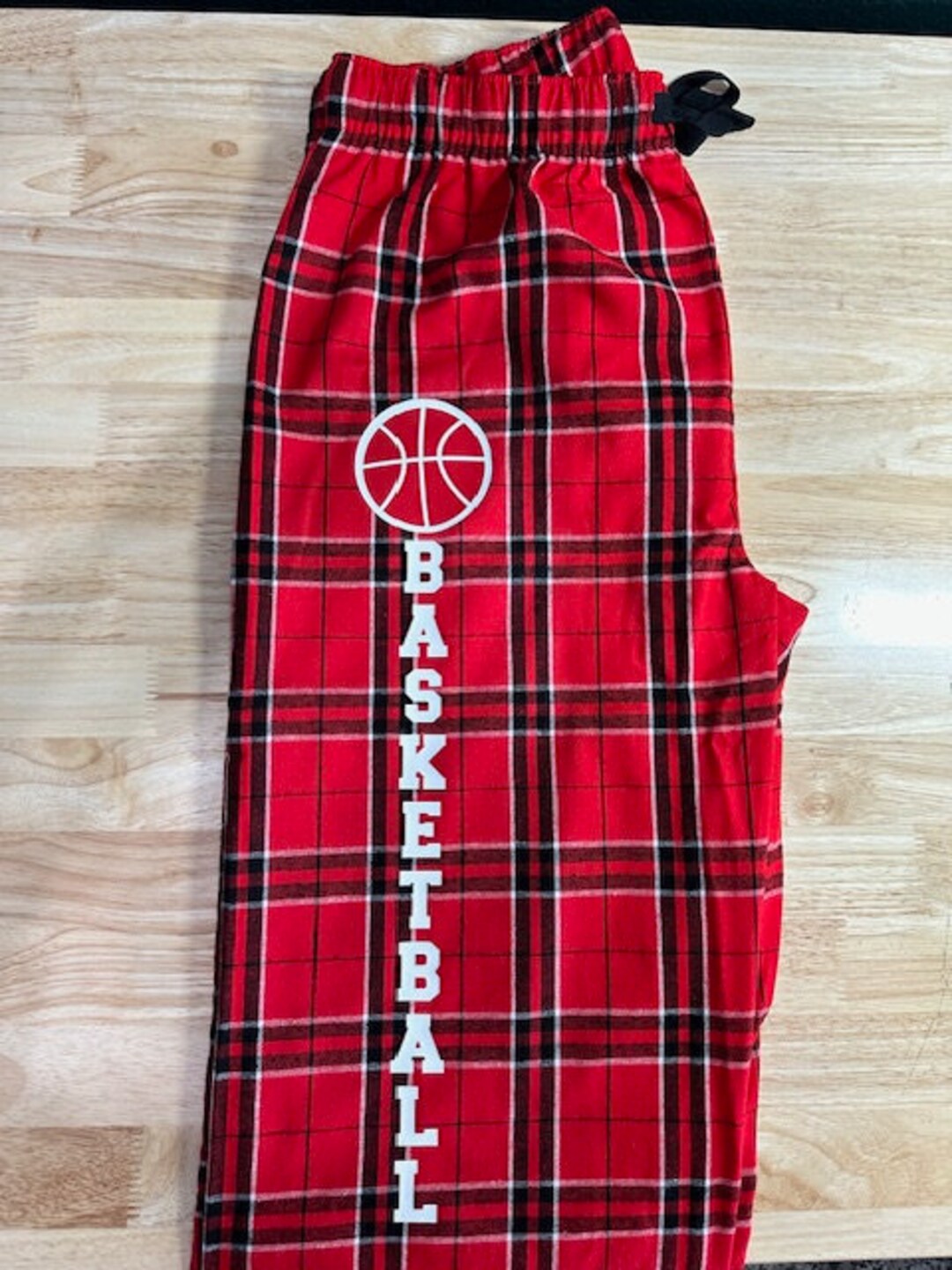 Red Basketball Lounge Pants With White Matte Lettering & Red Etsy