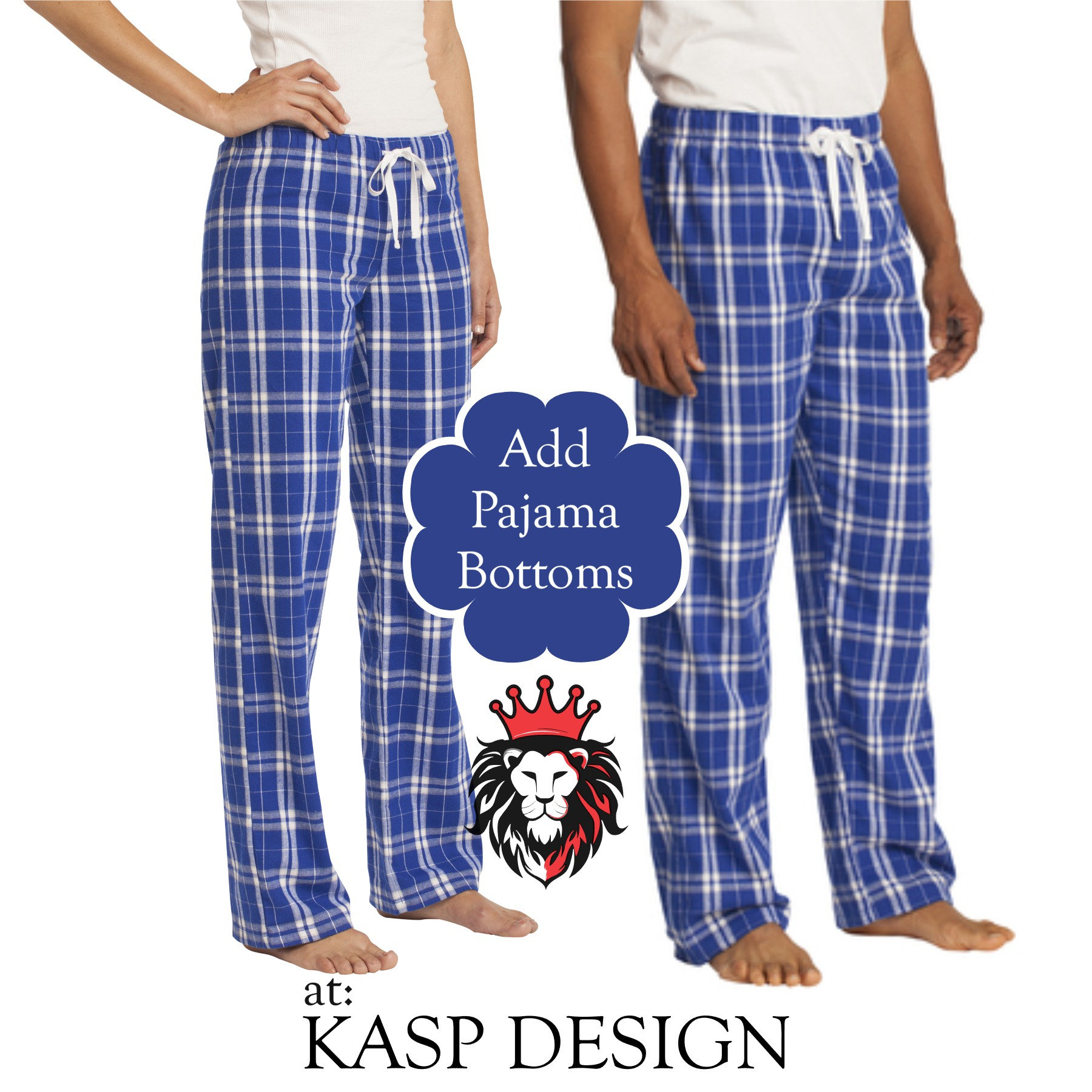 Royal Blue Buffalo Plaid Buffalo Pajama Bottoms 