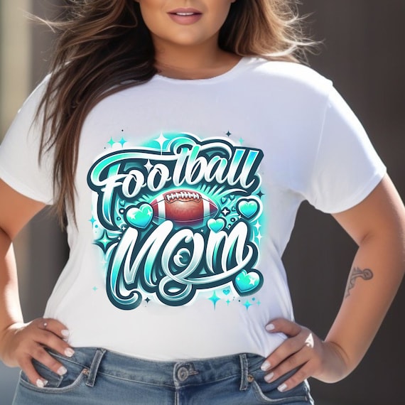 Football Mom airbrushed spirit wear t-shirts.