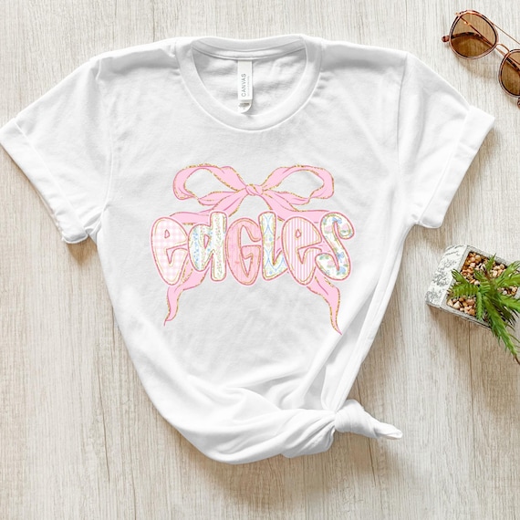 Eagles Pink Out Bow T-Shirt: Feminine Spirit Wear