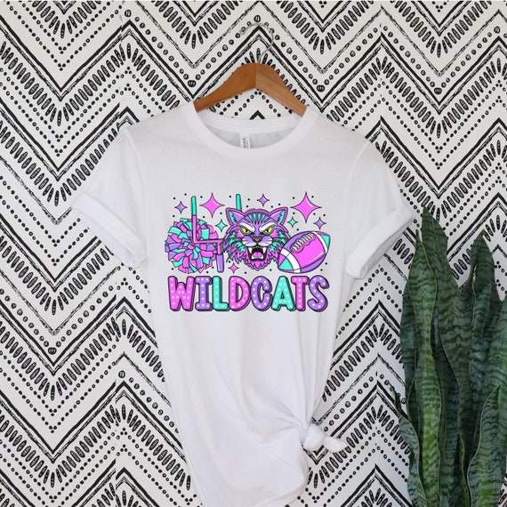 Wildcats football cheerleader pink out t-shirts.