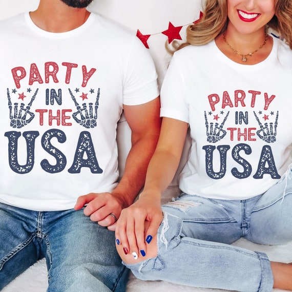 Party in the USA skeleton hands t-shirts.