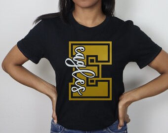Custom Eagles school team spirit wear on t-shirts, sweatshirts, & hoodies.