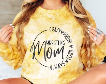 Custom Wrestling Mom Match Day Comfort Colors color blast tees & sweatshirts.