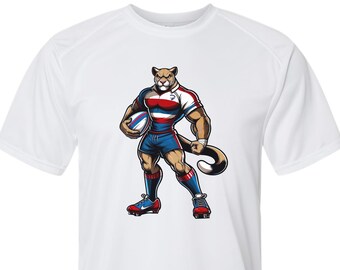 Youth animated Pumas Rugby Football Club Plano short sleeve performance t-shirts.
