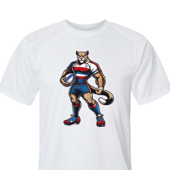 Youth animated Pumas Rugby Football Club Plano short sleeve performance t-shirts.