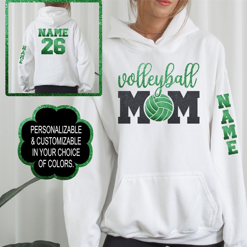 Custom Bella Canvas Volleyball Mom Hoodies Personalized Etsy