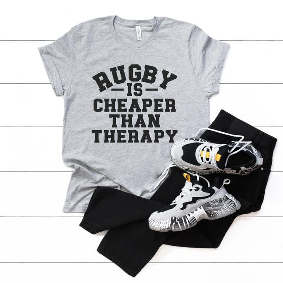 Rugby Is Cheaper Than Therapy with Custom Name and Number