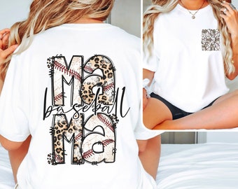 Baseball MAMA leopard print t-shirts.