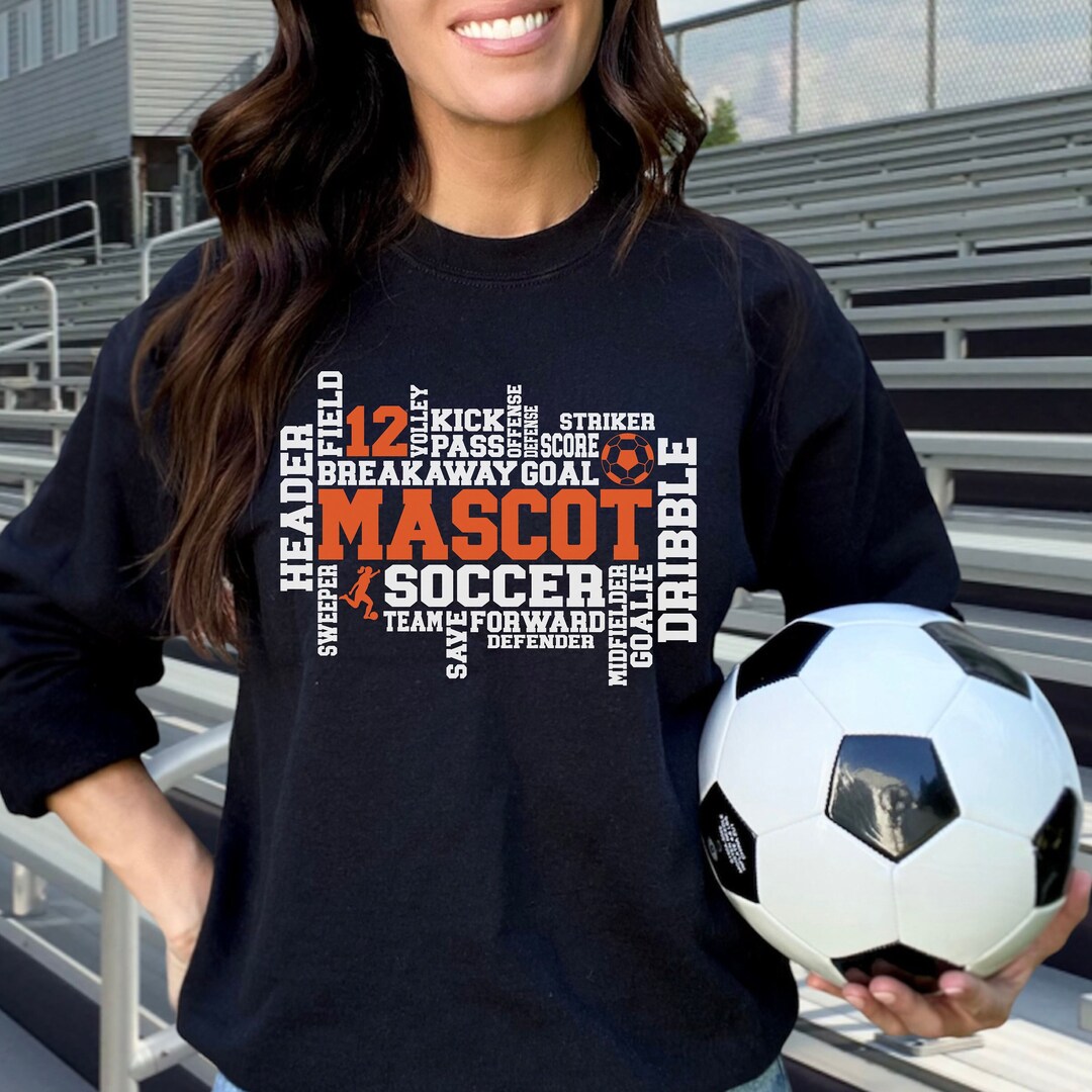 Custom Soccer Spirit Wear Shirts, Sweatshirts and Hoodies With Mascot