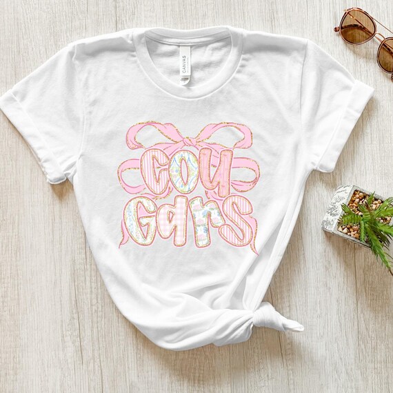 Cougars Pink Out Bow T-Shirt: Feminine Spirit Wear