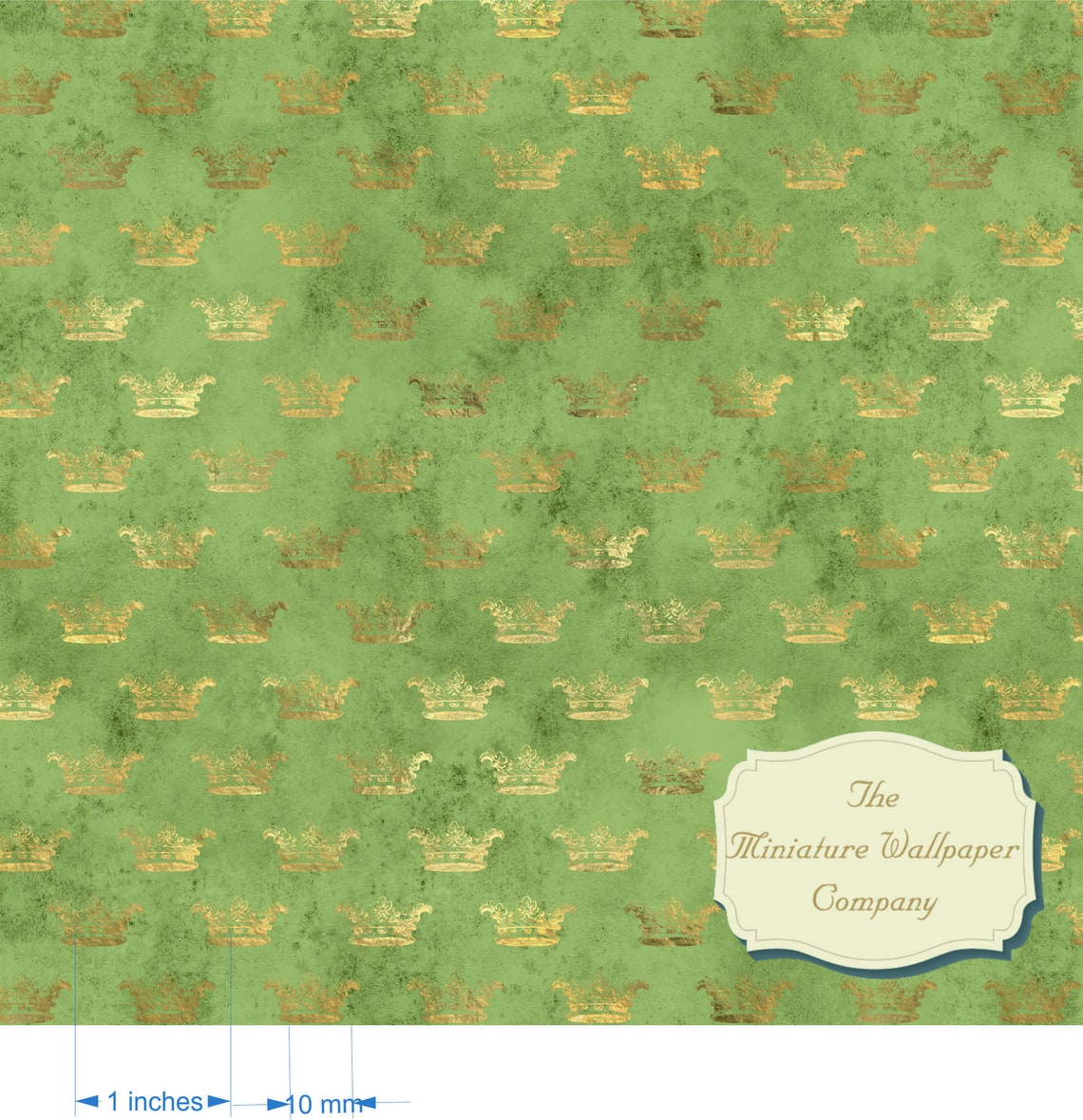 Golden Crowns Sage Luxury Wallpaper 170gsm or self-adhesive | Etsy