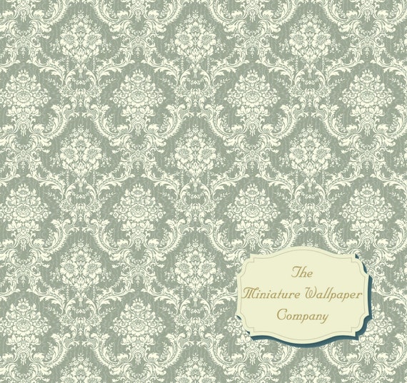 Casa de muñecas en miniatura Red Stripe Wallpaper escalada Rose