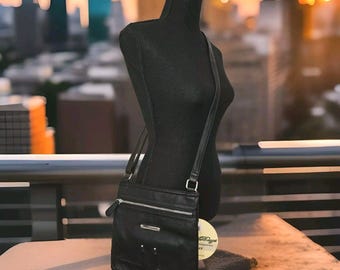 TNO ! Stone Mountain USA - Sac à bandoulière en cuir beurre noir 9 x 9 x 2