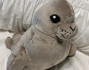 Soft Grey-Brown Seal Plush