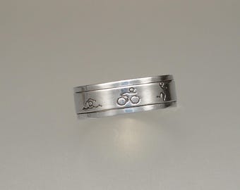 Sterling Silver Triathlon Spinner Ring - Swim Bike Run Athlete Gift