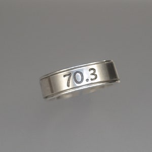 Swim Bike Run 70.3 Triathlon Spinner Ring Half Ironman Sterling Silver Unique Athlete Gift