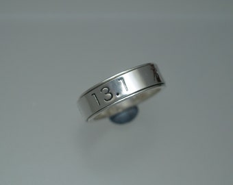 Sterling Silver Half Marathon Spinner Ring – 13.1 Athlete Gift