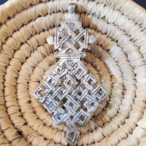 Ethiopian Christian  silver cross pendant, Coptic Cross, religious cross ,Ethiopian cross, Ethiopian bronze