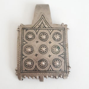 Antique Moroccan Silver Enamel  Berber Pendant, Berber Amulet,Berber Jewelry,African Jewelry,Charm Pendant,