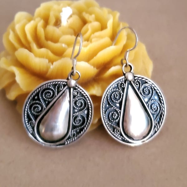 Traditional Old Silver Tuareg hoop earrings Ethnic Tribal,Ethnic Jewelry,sliver Earrings,Dangle & Drop Earrings,Tribal Jewelry,