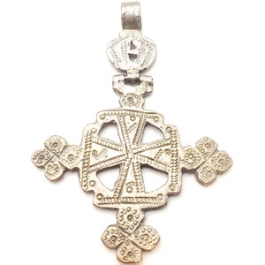 A Unique Patterned old Ethiopian Cross Pendant 1800&#39;s,Maria Theresa ,silver coin, Cross Pendant,Ethnic Tribal,Handmade Jewelry