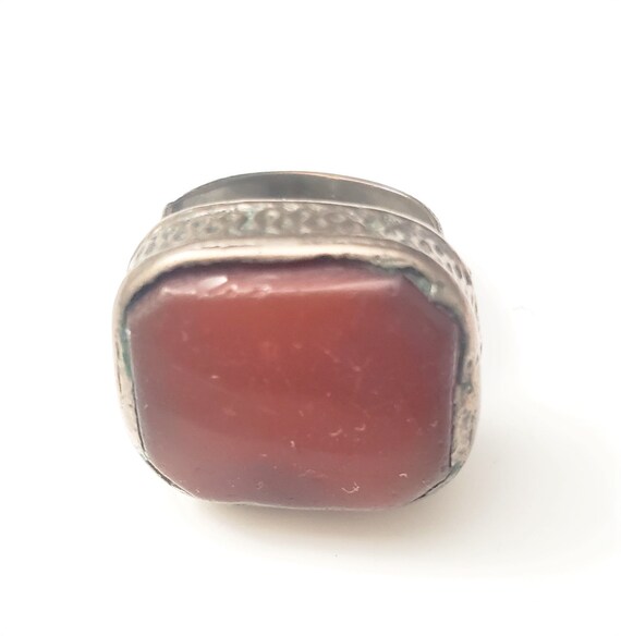 Antique Silver Ancient Carnelian Ring size 9 Yeme… - image 3