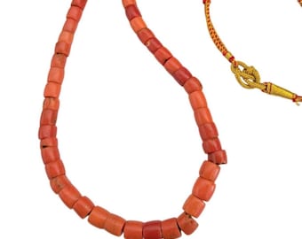 Collana antica di perline di corallo rosso dello Yemen: rosari islamici