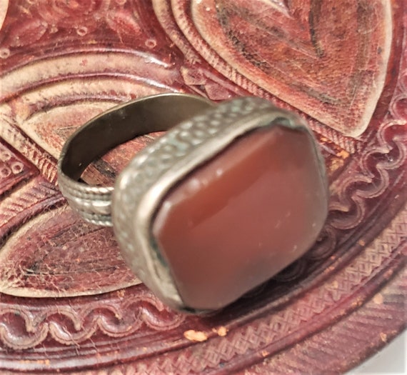 Antique Silver Ancient Carnelian Ring size 9 Yeme… - image 8