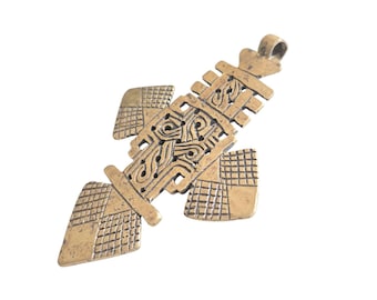 Ethiopian Christian Silver Cross Pendant: Coptic Religious Jewelry