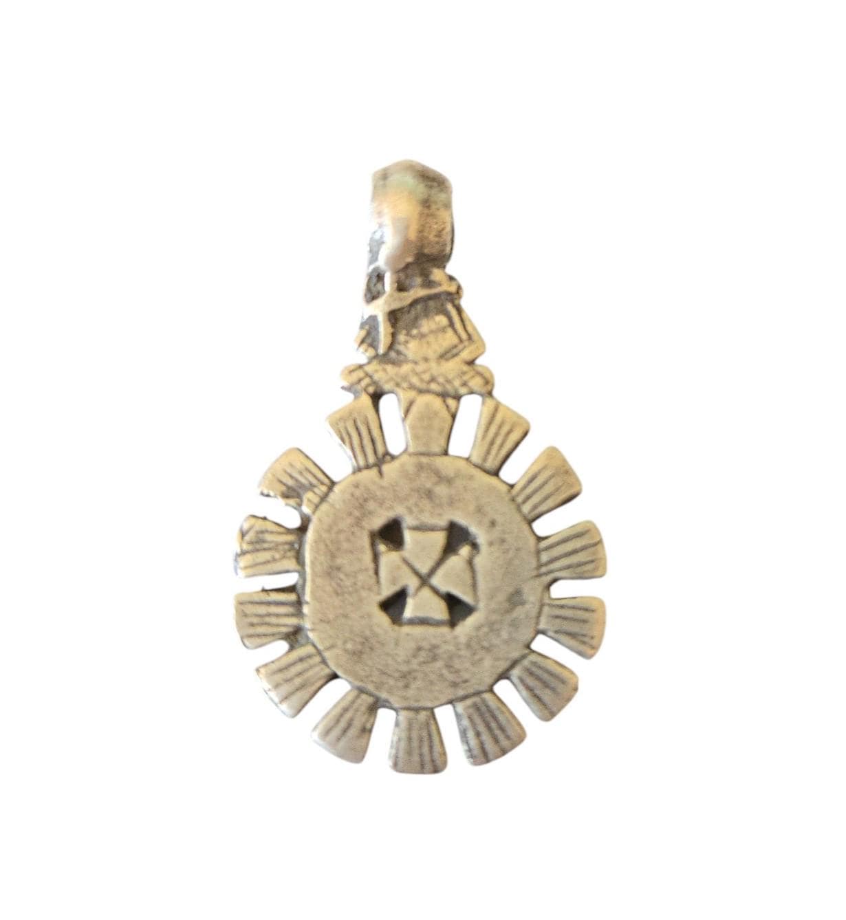 アンティーク　エチオピア　コプト　クリスチャンクロス　　シルバーペンダント アンティークエチオピアシルバークリスチャンペンダント：手作りコプト