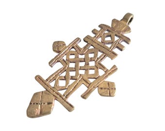 Äthiopischer christlicher Silberkreuzanhänger: Koptischer religiöser Schmuck