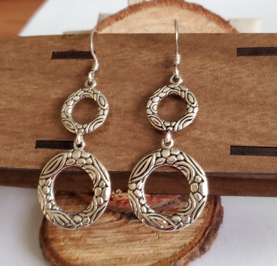 Moroccan Berber Sterling Silver Dangle Earrings: … - image 3