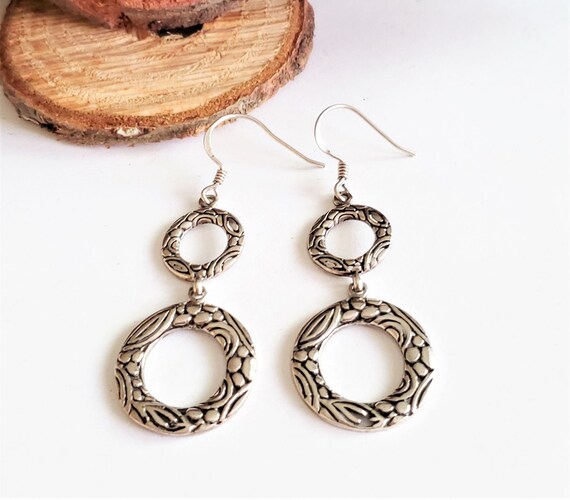 Moroccan Berber Sterling Silver Dangle Earrings: … - image 6