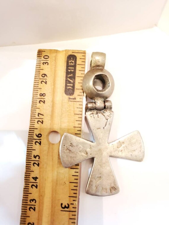 アンティークシルバーエチオピアコプト十字架ペンダント：ハンドメイド
