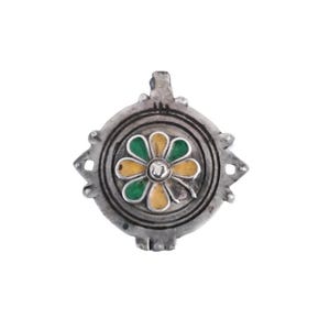 Antique Moroccan Silver Enamel Berber Pendant, Berber Amulet,Berber Jewelry,African Jewelry,Charm Pendant,