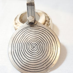 Moroccan Berber Old spiral pendant sterling silver 925, Berber Amulet ,Berber Jewelry ,Islam Jewelry, tribal jewelry