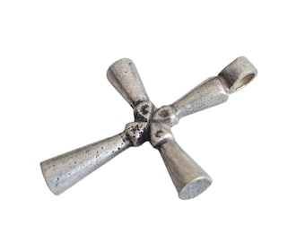 Ethiopian Christian Silver Cross Pendant: Coptic Religious Jewelry
