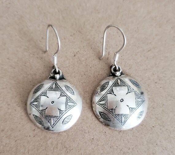 Moroccan Berber Sterling Silver Dangle Earrings s… - image 3