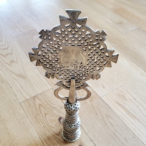 Ethiopian Orthodox Church processional cross Coptic Nickel cross,Crucifixes & Crosses,Handmade Cross,Religious Home Décor