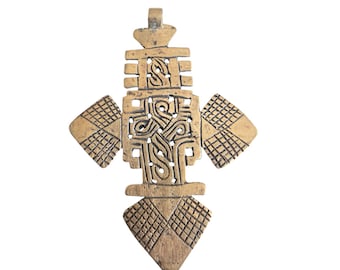 Ethiopian Christian Silver Cross Pendant: Coptic Religious Jewelry