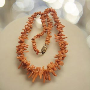Moroccan Vintage Berber natural Orange Coral Necklace, Berber Necklaces, Ethnic Jewelry, Tribal Jewelry