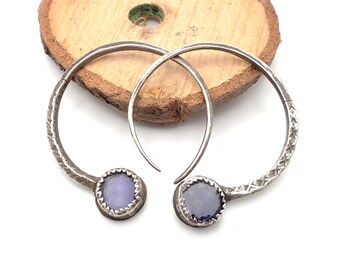 Vintage Silver Tuareg Hoop Earrings: Moroccan Tribal Jewelry