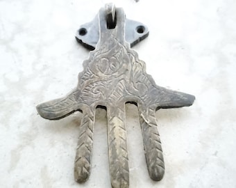 Moroccan Old Islamic hand of Fatima hamsa door knob very old knob ,Ancient Artifacts, Moroccan home decor, hamsa  door knob