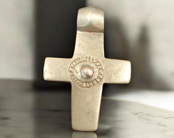 ヴィンテージエチオピアシルバークロスペンダント：アクスム 