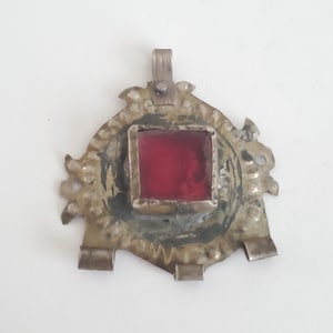 Antique  Berber Silver enamel Pendant silver 925,moroccan Amulet ,Berber Jewelry, enamel Jewelry,Charm Pendant,