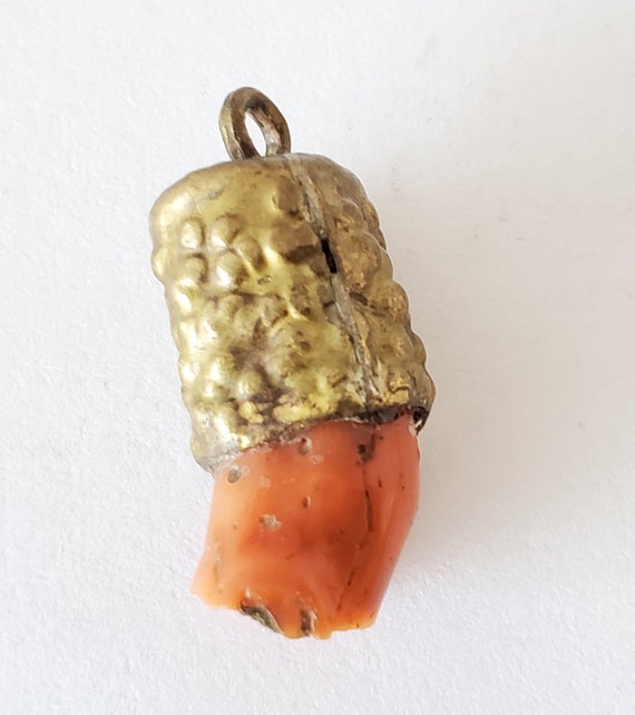 Antique Berber Silver coral Pendant Southern Moro… - image 1