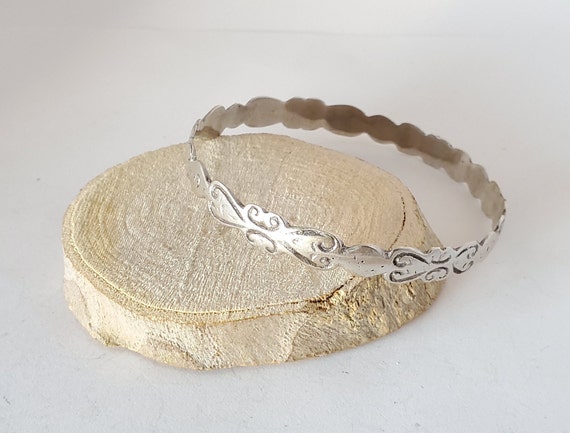 Antique  Moroccan old Bangle silver Bracelet ,eth… - image 4