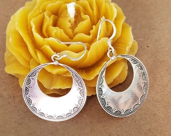 Vintage Silver Tuareg Hoop Earrings: Moroccan Tribal Jewelry
